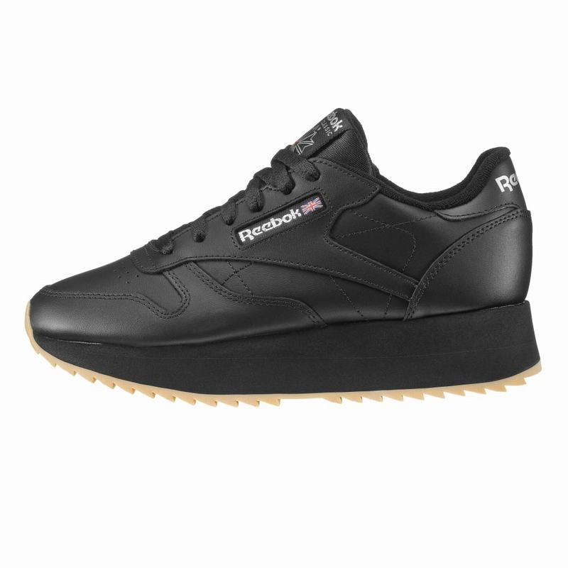 Tenisi Reebok Classic Leather Double Dama Negrii/Argintii Romania FI8520AP